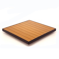 Mesa de Comedor Comercial de Aluminio y Polimadera para Exteriores, Patio, Restaurante, Jardín, Muebles Duraderos con Tablero de Madera Plástica