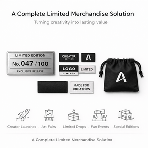 Kit de Mercancía Personalizada de Edición Limitada para Creadores: Insignia Numerada, Artículos de Tela y Bolsa con Cordón para Proyectos de Marca - Product Image 6