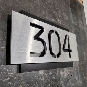 BUOYANT Modern Door Number Floating House Number Letters Zinc Alloy Black Led House Numbers <b>Sign</b> for Apartment Hotel - Product Image 3