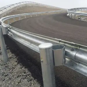 Highway Steel Barrier Road Traffic Metal Curved Guardrail For Sale