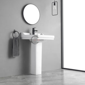 Lavabo de Pedestal de Diseño Moderno de Alta Calidad, Lavabo de Columna con Ahorro de Agua, Diseño Minimalista, Líneas Limpias para un Baño Ecológico - Product Image 3
