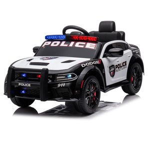 Voiture électrique pour enfants Police 12V à double moteur avec sirène et lumières télécommandées - Product Image 1