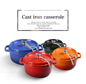 Mini <span class=keywords><strong>cocotte</strong></span> <span class=keywords><strong>en</strong></span> <span class=keywords><strong>fonte</strong></span> pratique avec design classique et fond plat pour soupe de poulet ragoût de riz usage domestique - Product Image 1