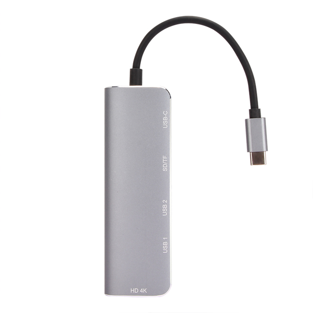 VCOM 6 Output USB3.0 Hub USB Splitter Data OTG Adapter 4K HDMI TF SD Card Reader 100W PD3.0 Fast Charging