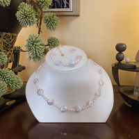 Offre Spéciale – Ensemble Collier et Bracelet en Argent Sterling Plaqué Or 14K avec Perles Edison Baroques Vintage Certifiées NGTC