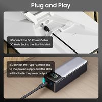 Cable de Alimentación USB C a DC 20V 5A 100W, PVC IP68, Impermeable, 3m/5m/10m, para Starlink Mini, Antena Portátil, Uso en Exteriores
