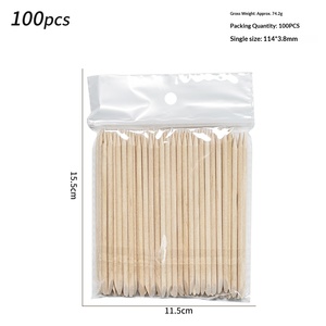 ไม้ส้มสำหรับดันหนังกำพร้า ปลายแหลมสองด้าน ขนาด 11.4 ซม. จำนวน 100 ชิ้น สำหรับทำเล็บและตกแต่งเล็บ บรรจุในถุง - Product Image 6