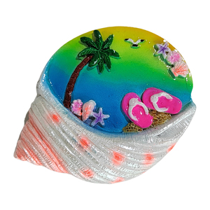 Imán de nevera ecológico con forma personalizada de concha oceánica, recuerdo turístico de vacaciones en Hawái, artesanía de resina para decoración del hogar - Product Image 5