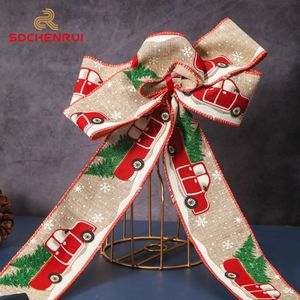 Pita Natal Santa 2.5 inci Merah Ramah Lingkungan dari Poliester yang Indah dengan Pinggiran Kawat dan Garis untuk Dekorasi Liburan. - Product Image 3