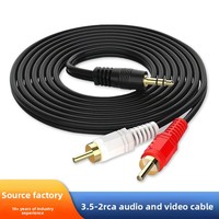 Câble audio 2RCA, câble AV, 3,5 mm, double RCA mâle-mâle, conducteur en cuivre, 1,5-50 m, câble pour ordinateur, téléphone portable, haut-parleur