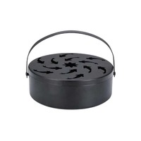Plaque de support ronde en métal pour cadre d'été Portable Spiral With Cover Mosquito Coil Holder Tray Incens Insect Repellent