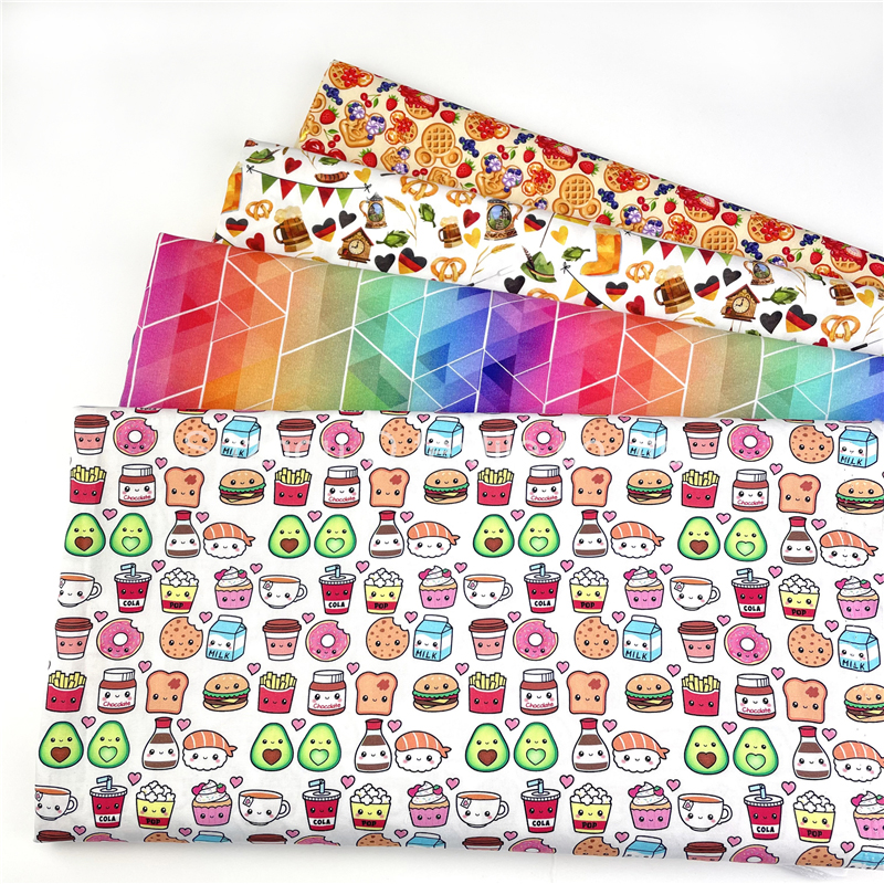 Высококачественная тканая 100% хлопчатобумажная ткань с цифровой печатью для детского Платья с цветочным рисунком