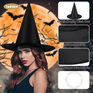 YACHEN - Juego <span class=keywords><strong>de</strong></span> 12 Sombreros <span class=keywords><strong>de</strong></span> <span class=keywords><strong>Bruja</strong></span> Reutilizables para Halloween, Sombreros <span class=keywords><strong>de</strong></span> Mago Negros Colgantes <span class=keywords><strong>con</strong></span> Hilo <span class=keywords><strong>de</strong></span> Pescar para Decoración <span class=keywords><strong>de</strong></span> Fiestas - Product Image 3