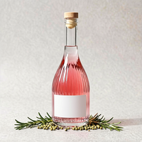 Bouteille en verre cannelé de 520 ml en verre de haute qualité, vide, pour jus, spiritueux, liqueur, whisky, boissons – Vente en gros