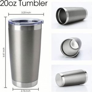 Gobelet isotherme 20oz en acier inoxydable à double paroi, fin et droit, à paillettes irisées, vierge pour sublimation - Product Image 2