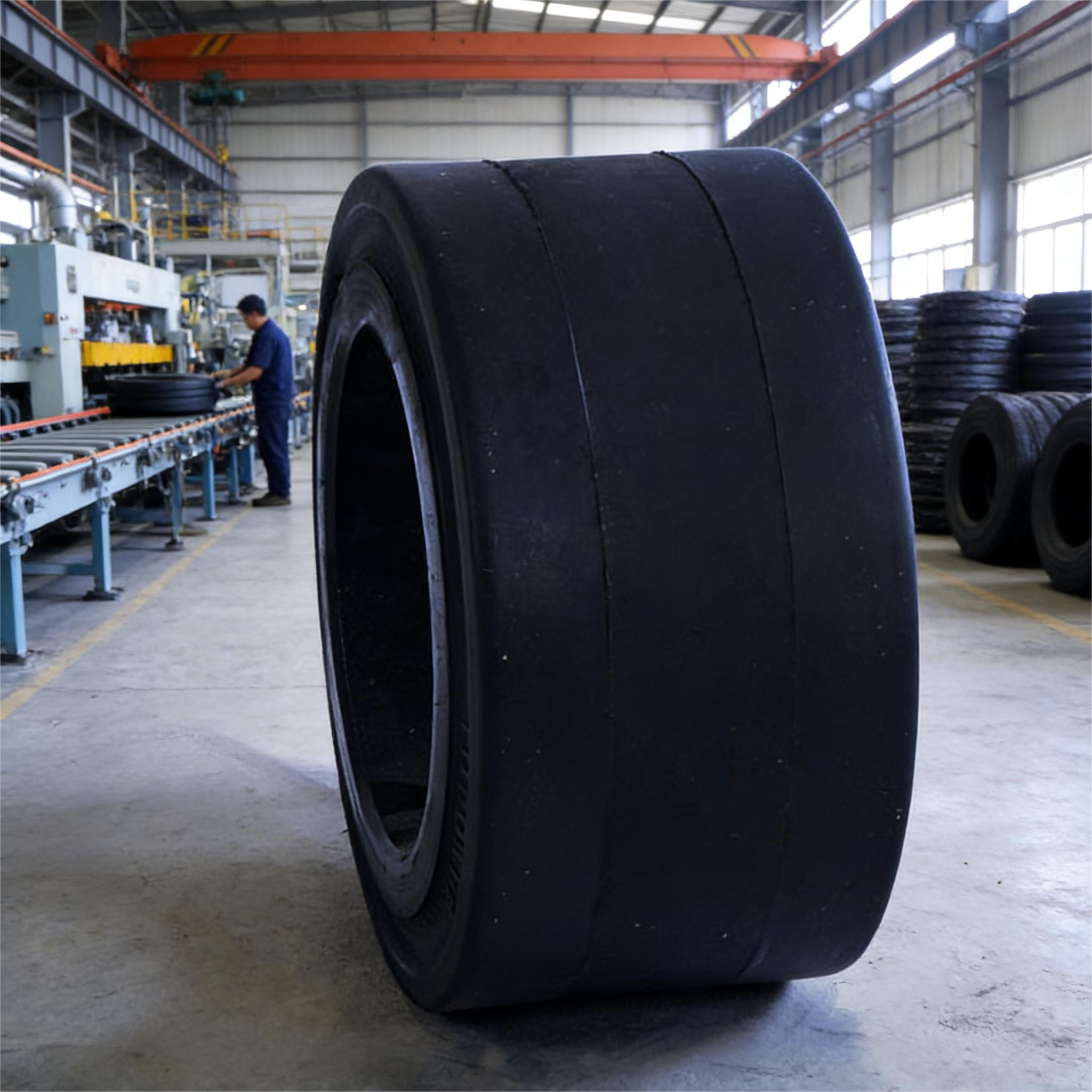 Chinese Smooth Solid Tire 10*5*6 1/4 10*5*6 1/2  Press on Tire for Factory Floor Scrubber and Sweeper Machine Drive Wheel