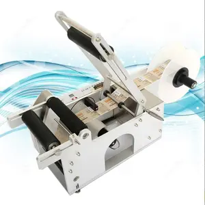 Manual Round Bottle Labeling Machine Beer Cans Wine Adhesive Sticker Labeler Label Dispenser Machine Packing Machine