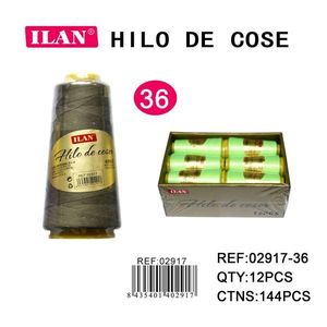 ด้ายเย็บผ้าอิลัน 36 ม้วน สำหรับจักรเย็บผ้าและเย็บมือ กล่อง 12 ชิ้น - Product Image 3