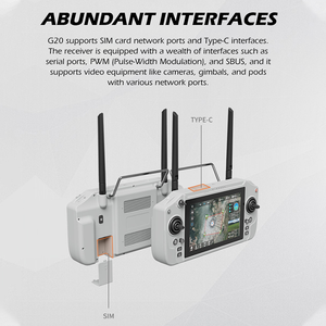 Дрон Skydroid G20 HD с 7-дюймовым экраном, пультом управления, FPV, двойной частотой 2.4G/5.8G и передачей изображения на расстояние до 30 км - Product Image 5