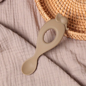 2025 nuevo juego de alimentación de bebé de cucharas de silicona de grado alimenticio sin BPA con diseños de animales e hipopótamos para comedor de niños - Product Image 5