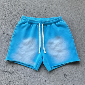 กางเกงขาสั้นผ้าฝ้ายย้อมสีวินเทจสำหรับผู้ชายกางเกงขาสั้นผ้าฝ้ายพิมพ์ลายเพกแอซิดสไตล์ฟิตเนส/ลำลองออกแบบได้ตามต้องการ - Product Image 1