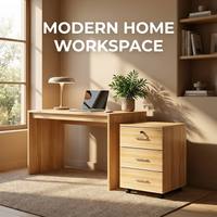 Meuble de rangement mobile à 3 tiroirs verrouillables avec roulettes, organisateur sous bureau pour bureau commercial, plusieurs couleurs de bois