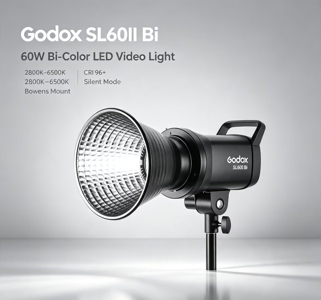 Godox SL60IIBI LED Photography Lamp White Light 5600K Video Live Light Tube Suitable for Shooting Product Video Live Light Tube