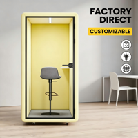 Cabine téléphonique insonorisée modulaire mobile moderne en aluminium avec isolation mate pour usage hôtelier