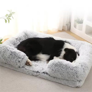 Venta al por mayor de varios colores cama para mascotas de felpa larga extraíble lavable perro sofá invierno engrosamiento cojín para mascota - Product Image 2