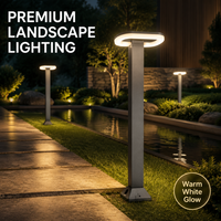 Lampe de Jardin Architecturale Moderne, Borne LED d'Extérieur 18W en Aluminium pour Allée, Passage Piétonnier et Décoration de Cour