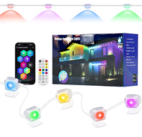 Guirnalda de Luces LED Inteligentes de Píxel de 30 Metros para Aleros, Iluminación Permanente para Fiestas y Decoración Navideña, Puntos de Luz LED RGBIC para Exterior IP67