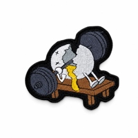 Op maat gemaakte hartvormige geborduurde PVC fitness patch 'No Pain No Gain' gym morale badge met klittenband voor hoeden, rugzakken en uitrusting