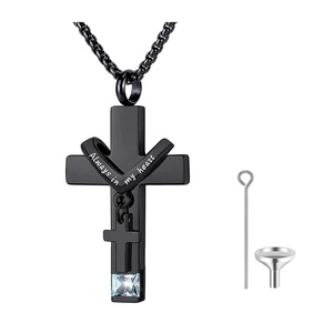 Kalung Botol Parfum Eropa dan Amerika Baru, Kalung Abu, Liontin Memorial Salib untuk Hewan Peliharaan - Product Image 3