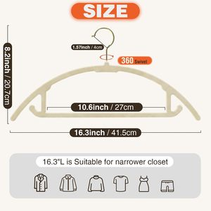 No Shoulder Bump Hanger with Gold Hooks Flocked Non-slip Space Saving Hanger Heavy duty for Closet Organizer - Product Image 2