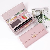 Dompet Panjang Wanita 2025 Model Terbaru Laris Manis Kapasitas Besar Lapisan Kanvas Motif Daun Tempat Kartu Gaya Segar untuk Wanita
