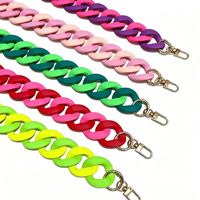 Chaîne épaisse en acrylique givré néon pour sac, cordon de téléphone rétro multicolore, chaîne de suspension pour sac à bandoulière et sac banane