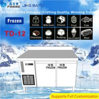 JINGBAIYU TD-12 Commerciële Vriesbank Dubbele Deur Display Snelvriezer RVS -12°C -20°C Automatische Ontdooiing