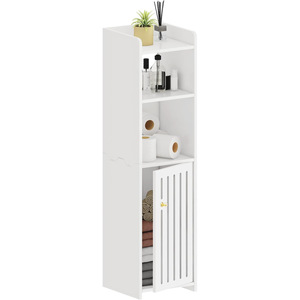 Bathroom Storage Rack 4 Layers Corner Freestanding With Door Vanity Shelf - Product Image 4
