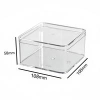 Boîte à gâteau carrée transparente jetable de qualité alimentaire en plastique PS de 3 mm d'épaisseur, imprimée en sérigraphie, pour mousse au chocolat