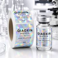 Label Hologram Logo Kustom untuk Botol, Stiker Gulung Iridescent Tahan Air untuk Kemasan Botol Kaca Bening 3ml 5ml 10ml