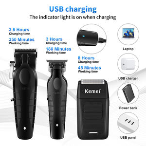 <span class=keywords><strong>KeMei</strong></span>-2299 + <span class=keywords><strong>2296</strong></span> + 1102 ensemble de tondeuse à cheveux professionnelle pour hommes rasoir à feuille et trousse à outils de toilettage du visage pour hommes, cadeaux pour hommes - Product Image 3