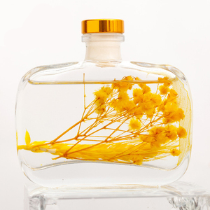 100mL 3,38 oz <span class=keywords><strong>Air</strong></span> <span class=keywords><strong>Fresher</strong></span> Fragancia Botella de vidrio Flat Round Aromatic Oil Essential <span class=keywords><strong>Home</strong></span> Perfume Reed Difusor con caja de regalo - Product Image 4