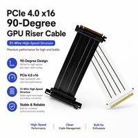 Câble Riser PCIe 4.0 X16 Haute Vitesse 16GT/s Blindé 31 Cœurs, Cordon d'Extension GPU avec Connecteur à 90 Degrés pour Montage Vertical PC MATX