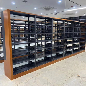 图书馆不锈钢书架图书馆家具书架可调钢制书架 - Product Image 1