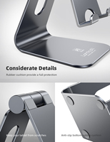 Support de tablette portable Lamicall A1, support de bureau réglable, support de téléphone en métal, berceau pour tablettes de 4 à 13 pouces, idéal pour les voyages
