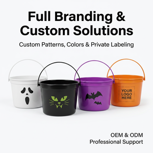 Halloween Candy Bucket <strong>Trick</strong> or Treat Pail Pumpkin Basket Party Favor Container Holiday Storage Bin Gift Bag Festival <strong>Organizer</strong> - Product Image 4