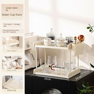 Organizador de Accesorios para Cafetería de 2/3 Niveles, Organizador de Encimera de Baño con Bandeja de Drenaje para Hogar y Oficina - Product Image 6