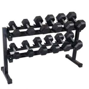 Haltères hexagonaux en caoutchouc noir Mairun de haute qualité MR-goods, en fonte, 2,5 kg à 70 kg, logo personnalisé disponible, forte demande, durables - Product Image 4