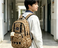 Sac à dos d'étudiant en nylon léger et confortable avec logo personnalisé, grande capacité, motif dessin animé, pour usage scolaire quotidien