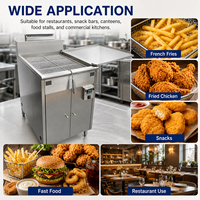 Friteuse professionnelle à gaz 40L en acier inoxydable, pour poulet et frites, directement de l'usine, personnalisable OEM